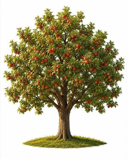 Ilustración de un manzano (Manzanos)